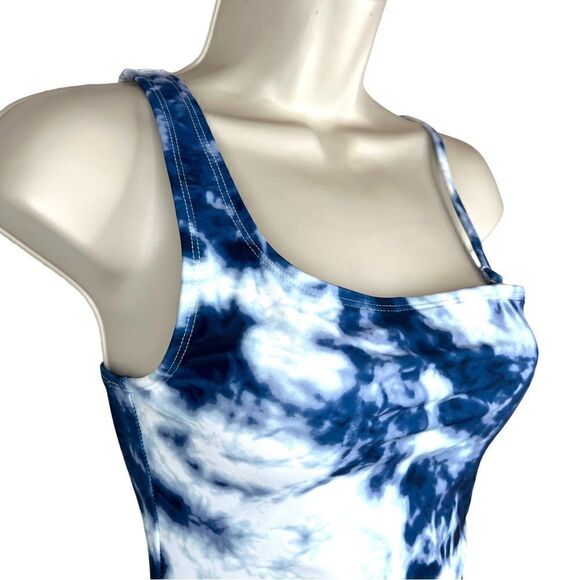 AEROPOSTALE 1 Piece Swimsuit in Blue and White tie dye Women's Small - Picture 5 of 10